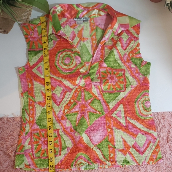 Alberto makali sleeveless crinkle top M size - Picture 7 of 8